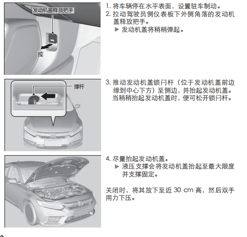 本田inspire发动机舱怎么开，本田inspire发动机舱图解